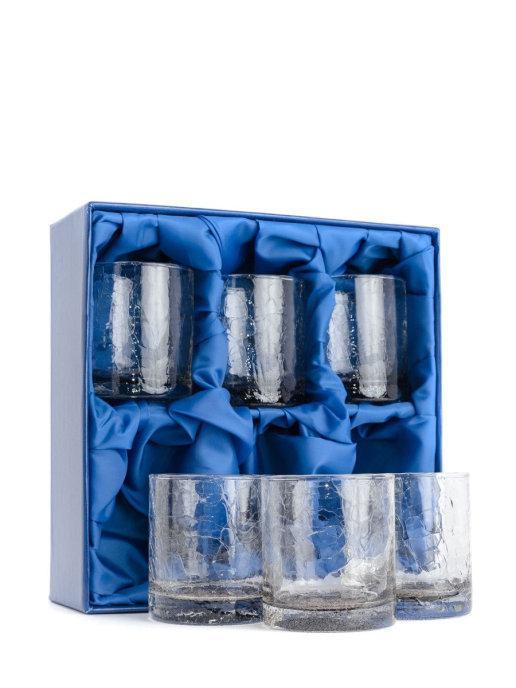 НЕМАН Стеклянные стаканы для виски, техника Кракле, 200 мл, 6 шт МИКС - фото 1 - id-p169184039