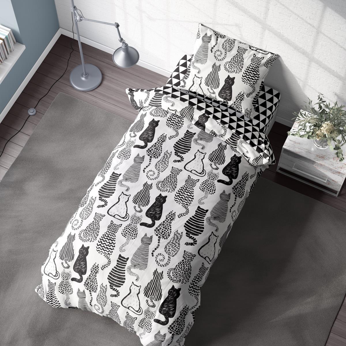 Комплект постельного белья 1,5 сп. перкаль "Crazy Getup" - 16505-1/16504-1 Graphic cats