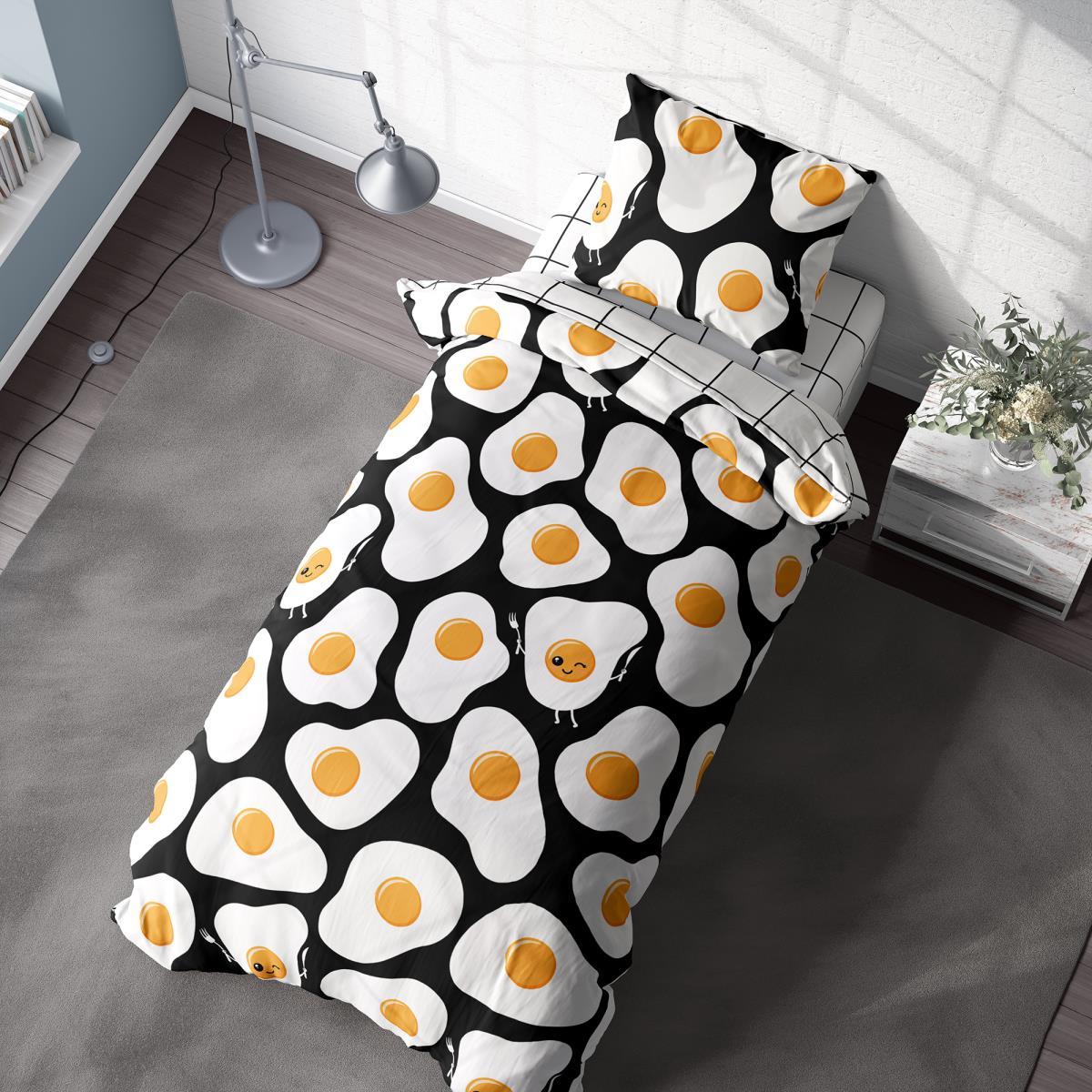 Комплект постельного белья 1,5 сп. перкаль "Crazy Getup" Eggs (нав. 70х70) арт. 16507-1/16405-1