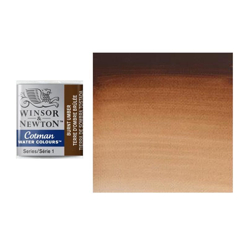 Краска акварельная Winsor&Newton COTMAN полукювета BURNT UMBER