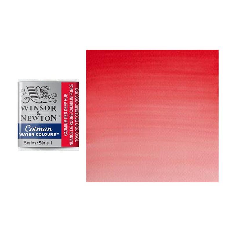 Краска акварельная Winsor&Newton COTMAN полукювета CADMIUM RED DEEP HUE, фото 1