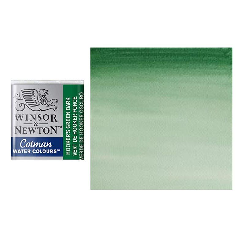 Краска акварельная Winsor&Newton COTMAN полукювета HOOKER'S GREEN DARK