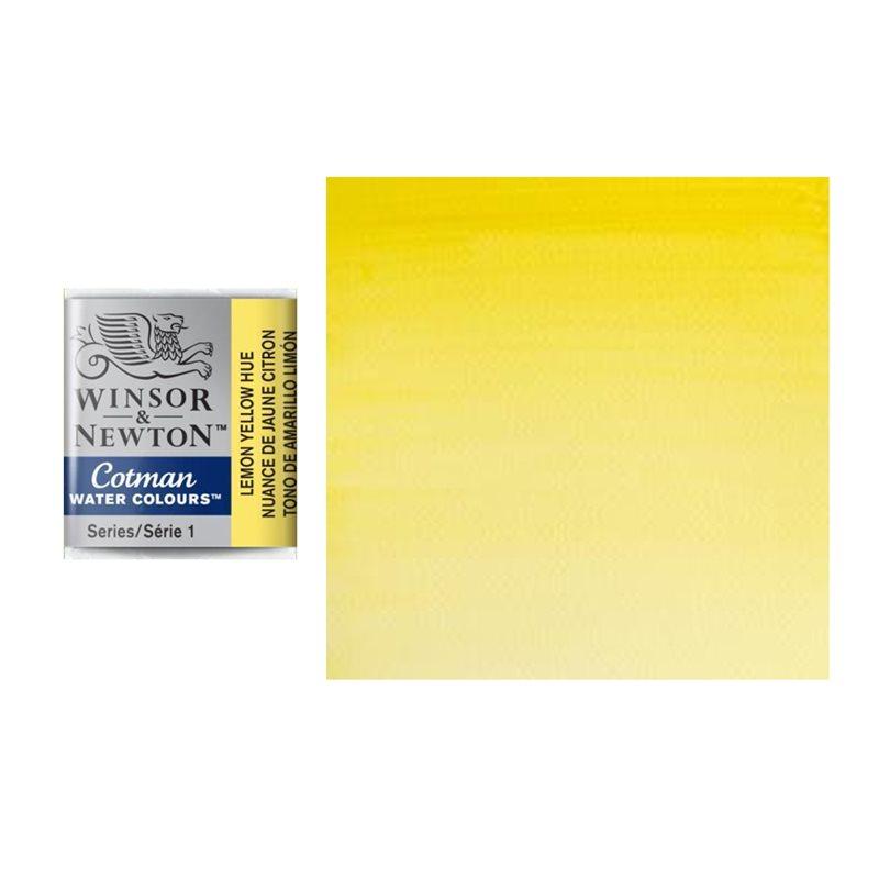 Краска акварельная Winsor&Newton COTMAN полукювета LEMON YELLOW HUE
