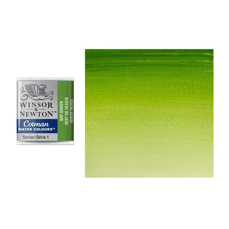 Краска акварельная Winsor&Newton COTMAN полукювета SAP GREEN, фото 1