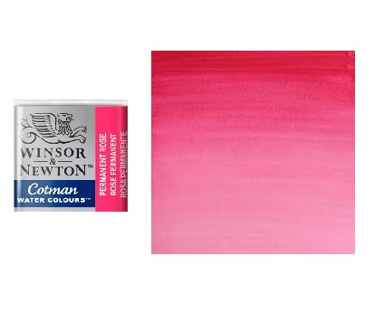 Краска акварельная Winsor&Newton COTMAN полукювета PERMANENT ROSE, фото 1