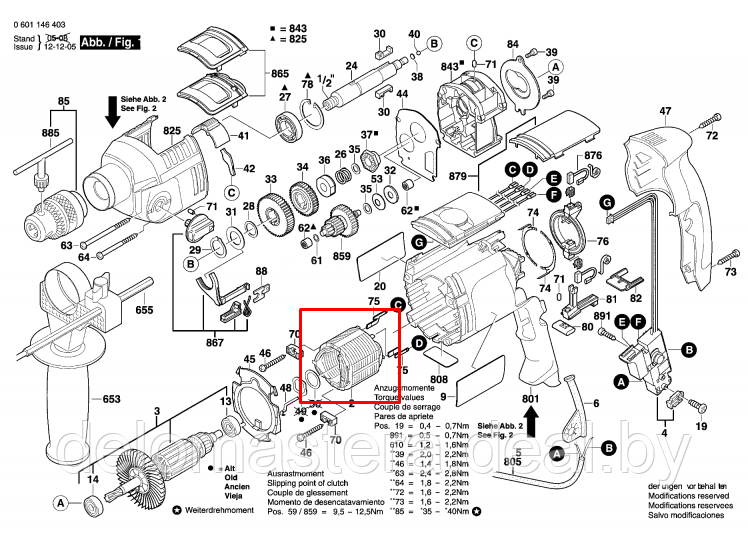 Cтатор GSB 22-2 RE PSB 850-2 RE BOSCH 1614220136 - фото 1 - id-p169252007