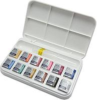 Набор красок акварельных Winsor&Newton COTMAN BRUSH PEN SET 12 полукювет