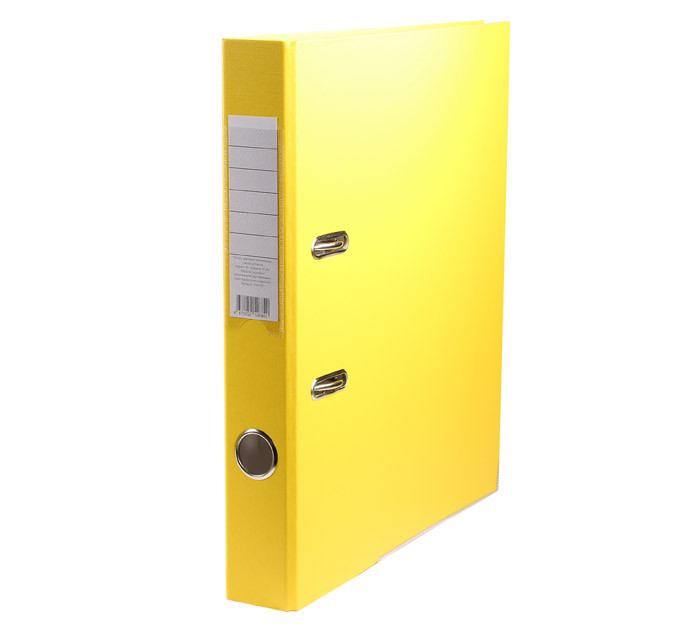 Папка-регистратор 50 мм, PVC, цвет желтый