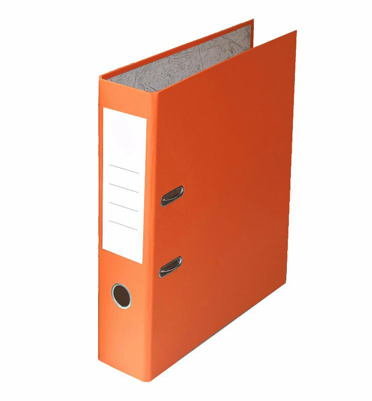 Папка-регистратор 50 мм, PVC, оранжевая, с металлической окантовкой