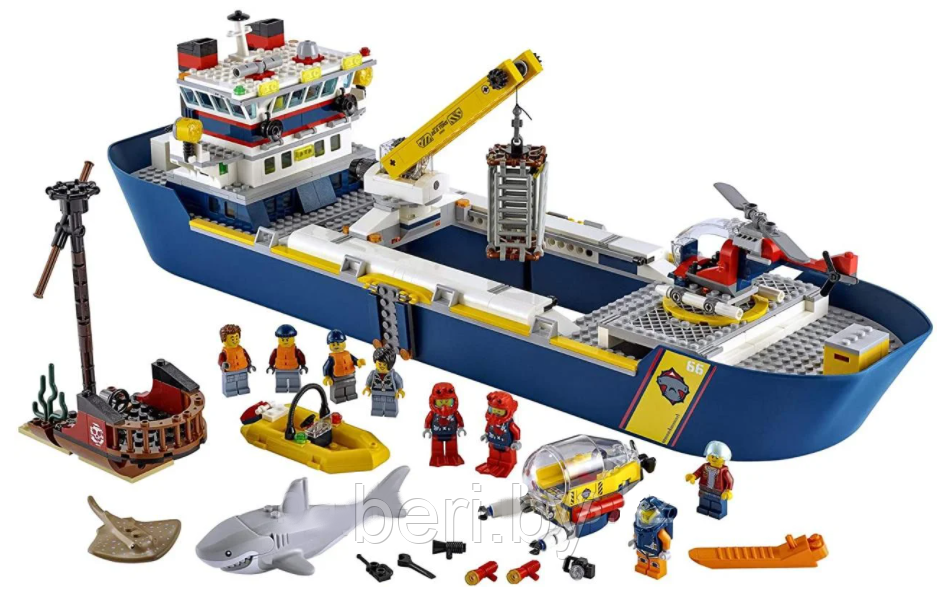 11617 Конструктор LARI Океан: исследовательское судно, аналог Лего LEGO City Ocean Exploration Ship 60266 - фото 3 - id-p169266128