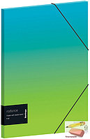 Папка на резинке Berlingo Radiance с рисунком, А4, пластик, 600 мкм., 32 мм., голубой/зеленый градиент, фото 1