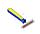 Расческа-грабли желто-синяя ручка 1 ряд зубьев ( 15.5*11 ), фото 3