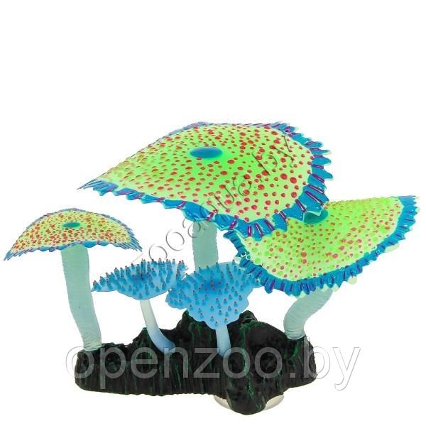 GLOXY Флуорисцентная аквариумная декорация "Кораллы зонтичные зеленые" 14х6,5х12см