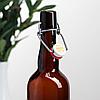 Бутылка бугельная с пробкой 0,75 л, цвет коричневый., фото 2