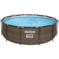 Каркасный бассейн Bestway Steel Pro MAX Ротанг 56709 (366х100, с фильтр-насосом)