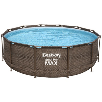 Каркасный бассейн Bestway Steel Pro MAX Ротанг 56709 (366х100, с фильтр-насосом) - фото 1 - id-p169325692