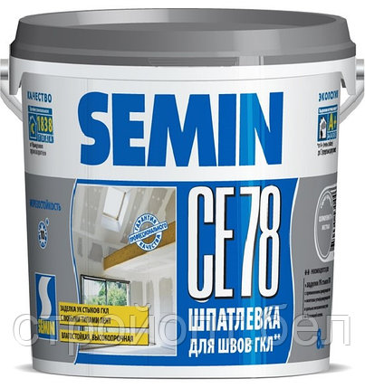 Универсальная шпатлёвка для заделки стыков ГКЛ с лентой Semin СЕ-78 black, 25 кг, фото 2