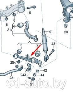 Рычаг нижний прямой, AUDI ALLROAD 00-05, JTC1297 TRW