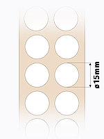Круглые самоклеящиеся наклейки / этикетки в виде круга (D 15 мм), цвет белый, 1000 шт в ролике., фото 4