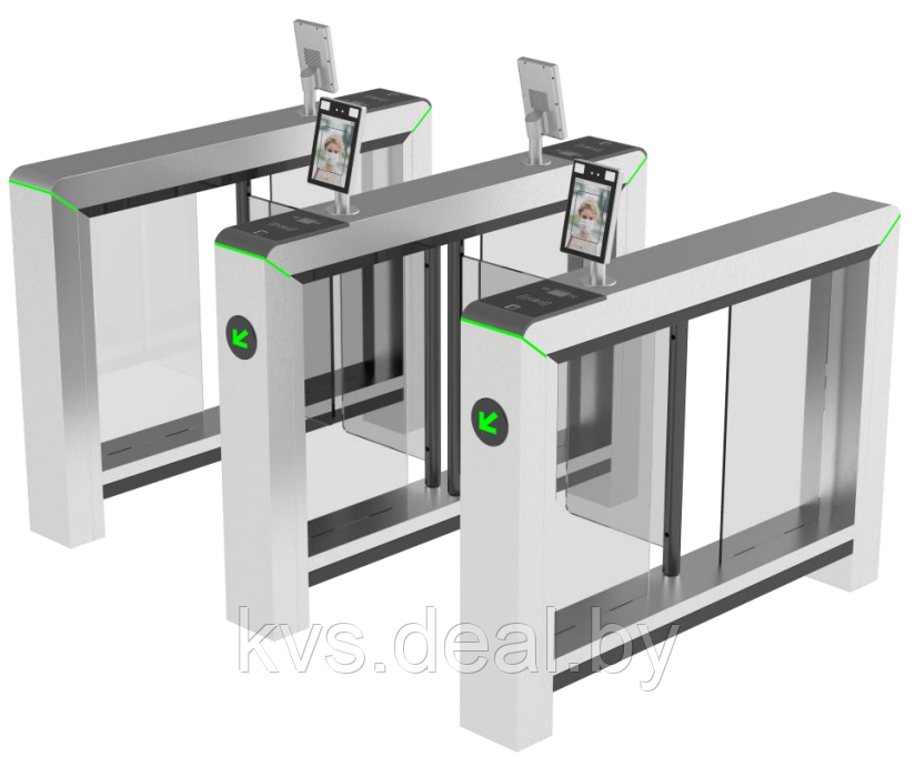 Скоростной турникет на 2 прохода для помещений Mars-B1000 + Mars-B1200 с терминалами Proface X - фото 1 - id-p169349051