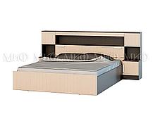 Кровать 1,6м с прикроватным блоком Бася белая фабрика Миф, фото 2