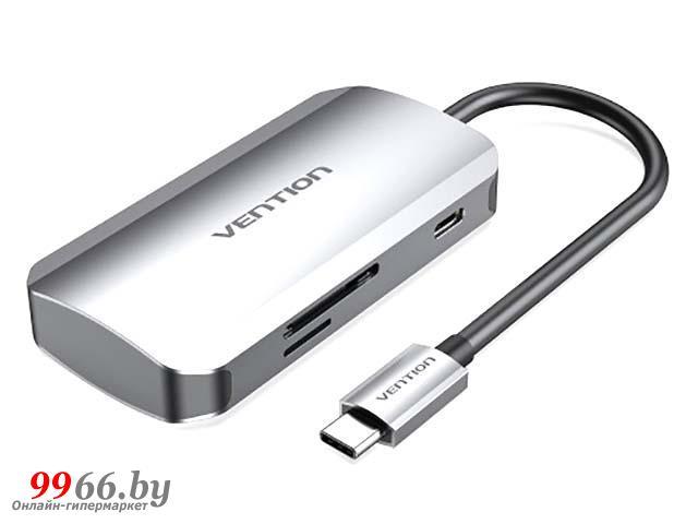 Хаб USB Vention USB-C - USB 3.0x3/SD/TF/PD TNHHB