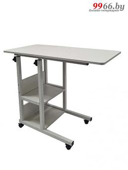 Передвижной стол придиванный прикроватный сервировочный на колесиках N63 белый столик подкатной для ноутбука