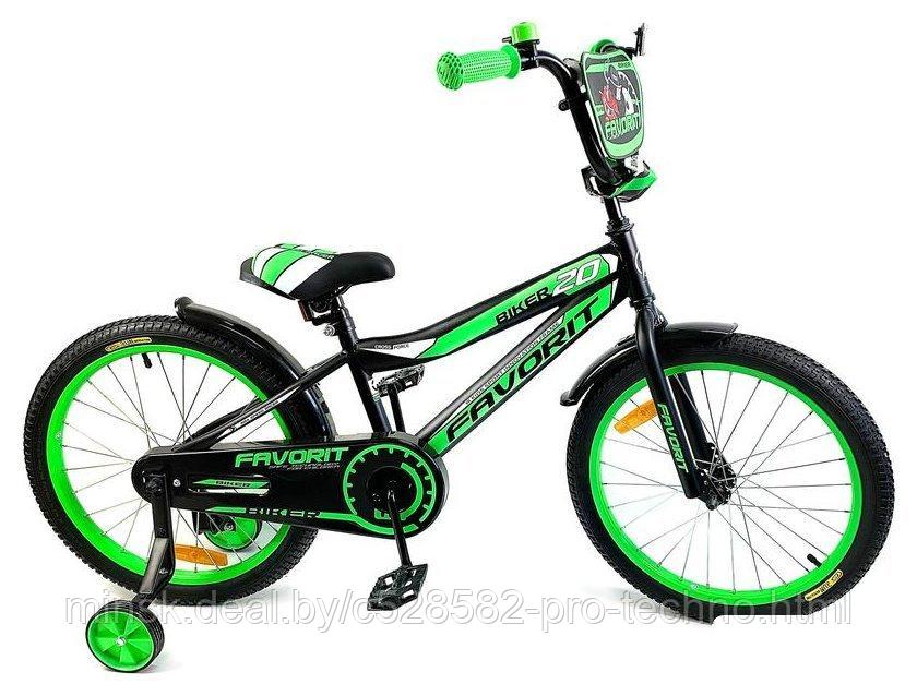 Детский велосипед Favorit Biker 20 2020 (черный/зеленый)