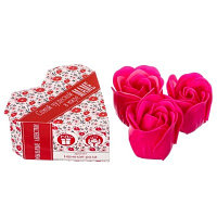 Мыльные розы в коробке-сердце "Самой чудесной в мире маме", 3 шт.