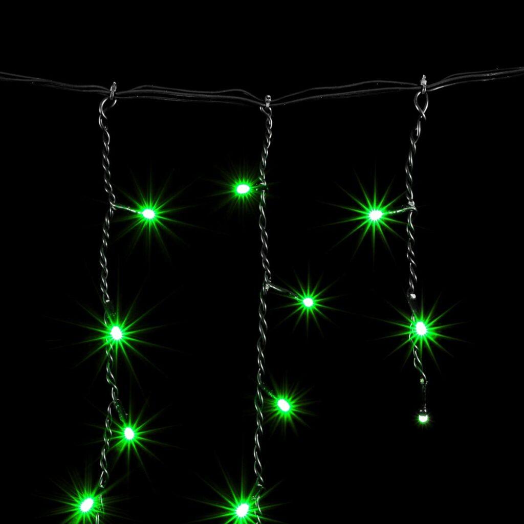 Гирлянда Бахрома 3,1 x 0,5 м Зеленая 220В, 150 LED, Провод Черный ПВХ, IP54 - фото 2 - id-p169362476