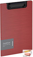Папка-планшет с зажимом Berlingo Steel&Style A5+, пластик (полифом), красная