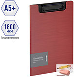 Папка-планшет с зажимом Berlingo Steel&Style A5+, пластик (полифом), красная, фото 2