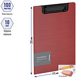 Папка-планшет с зажимом Berlingo Steel&Style A5+, пластик (полифом), красная, фото 3