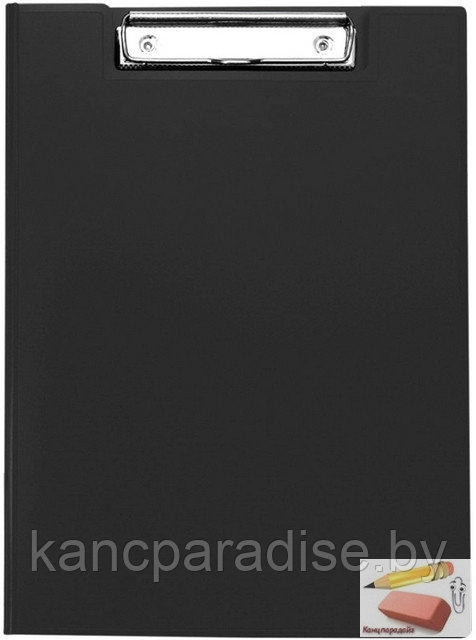 Папка-планшет с зажимом OfficeSpace А4, пластик, черный, арт.245659