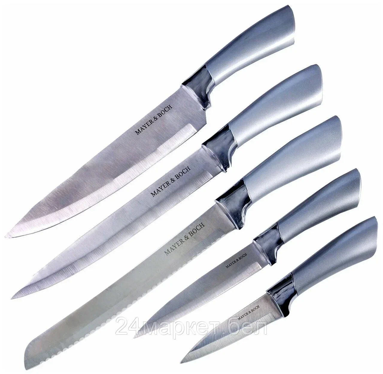 Кухоннные ножи29767 Набор ножей + доски на подставке MAYER&BOCH - фото 2 - id-p169263148