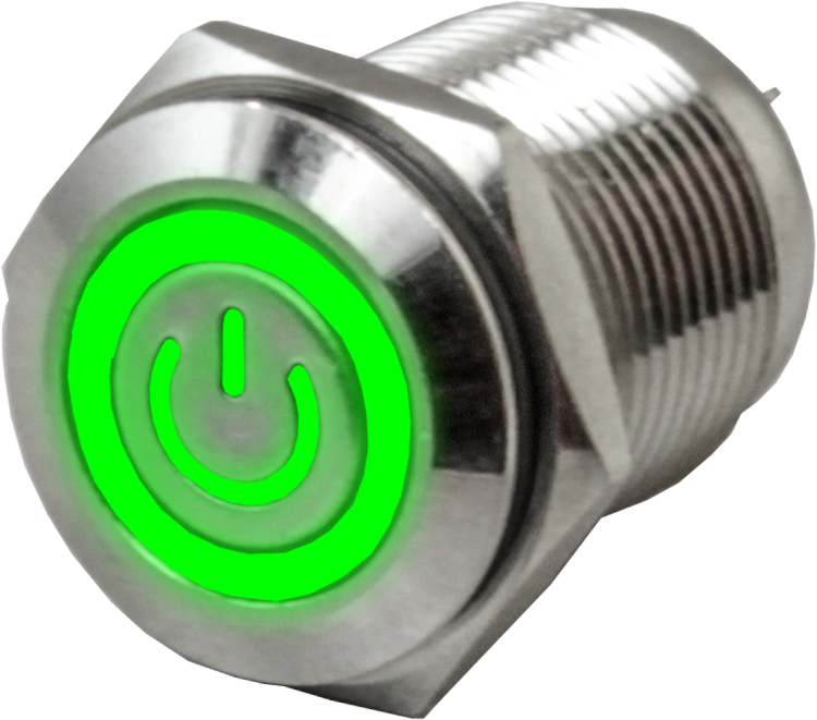 Кнопка металлическая антивандальная с подсветкой SD16-V-16ZFD - фото 1 - id-p169367163