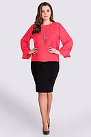 Женская осенняя розовая большого размера блуза Таир-Гранд 62365 лосось 48р.