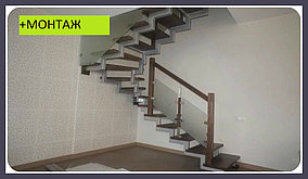Лестница на металлокаркасе сварная,марш лестничный модель 13