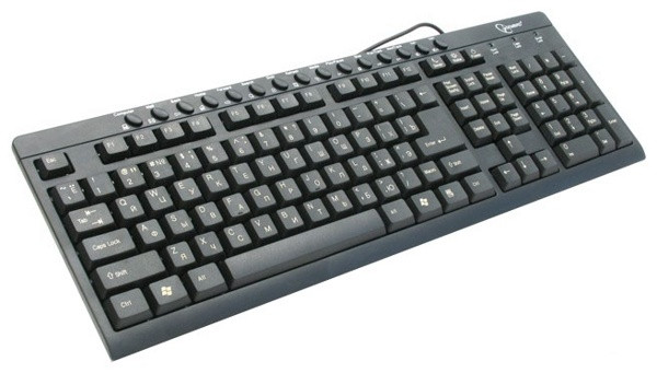 Клавиатура мультимедийная GEMBIRD KB-8300M-BL-R черная, PS/2