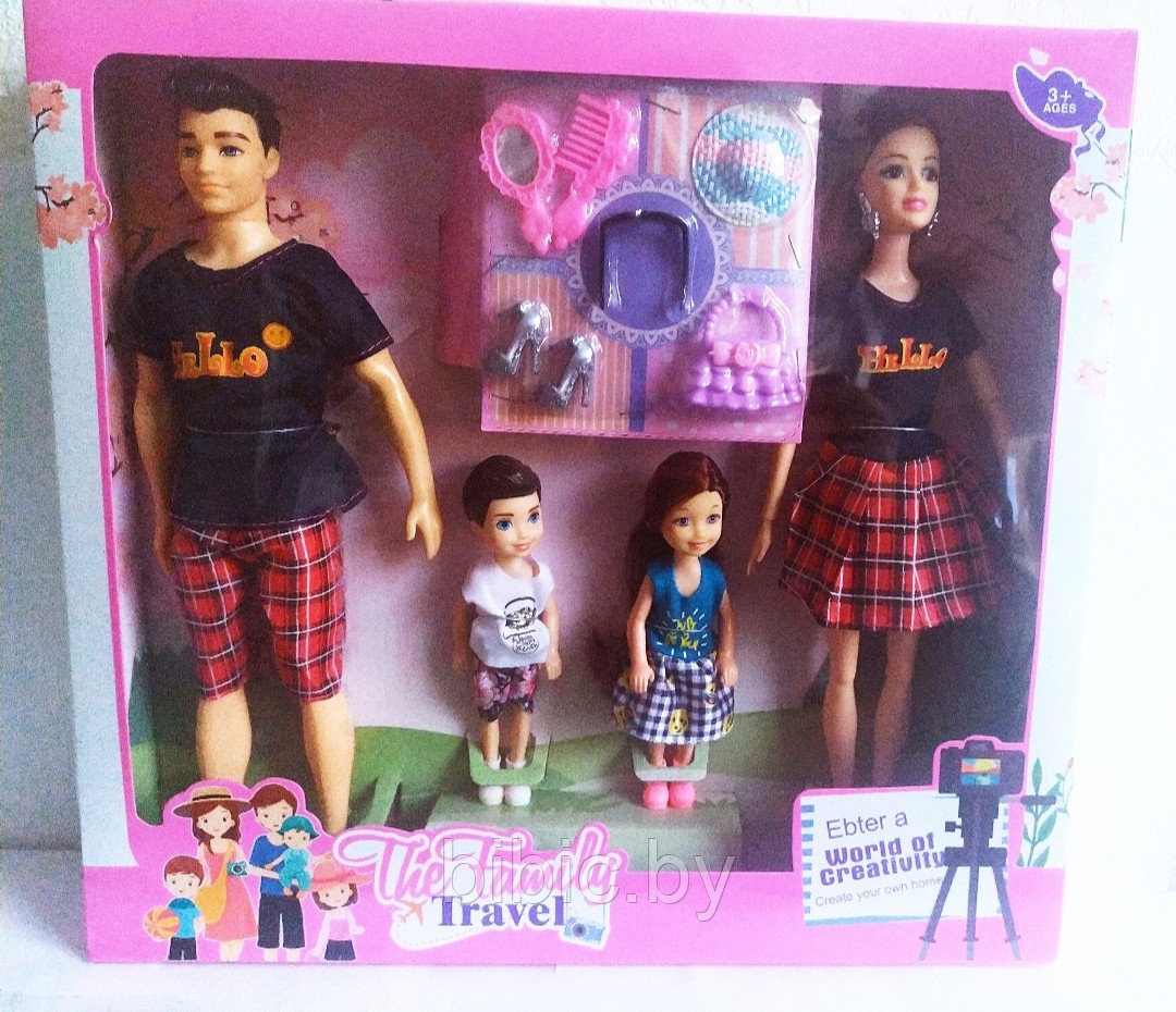 Кукла Барби с Кеном и детьми, детский игровой набор кукол Barbie Ken для девочек с аксессуарами, набор семья