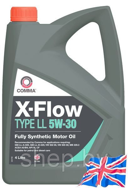 Моторное масло COMMA X-FLOW TYPE LL 5W30 4L - фото 1 - id-p169387186