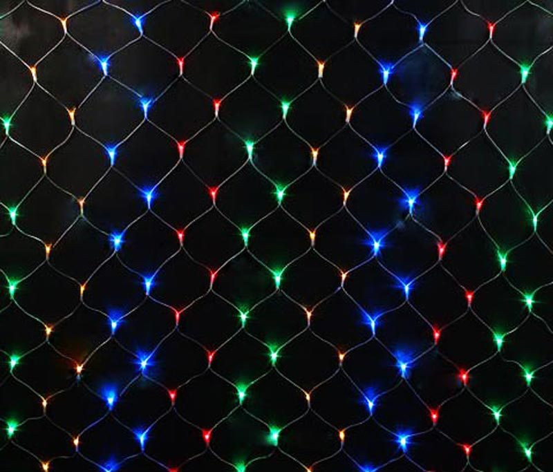 Гирлянда СЕТКА 120 LED размер(200*180см) цветная - фото 1 - id-p169385451