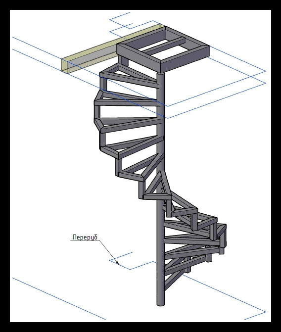 Винтовая лестница модель 2 - фото 1 - id-p169389351