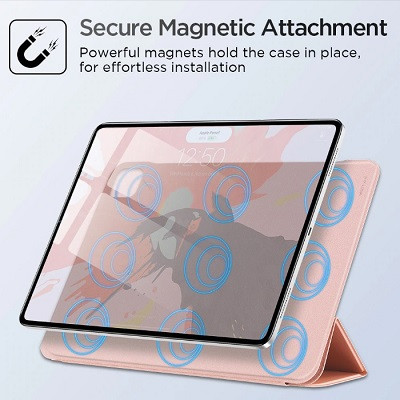 ESR Rebound Magnetic Case с застежкой и креплением стилуса светло-розовый для Apple iPad Pro 12.9 (2022) Wi-Fi - фото 2 - id-p169391286