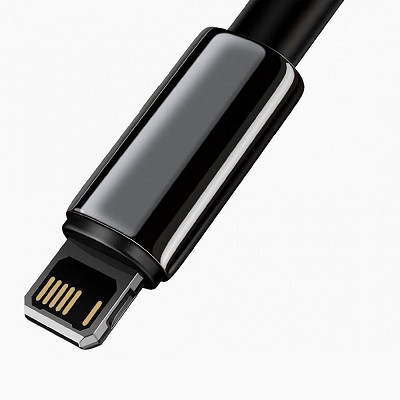 Кабель Baseus Tungsten Gold Fast Charging Data Cable USB to iP 2.4A 1m (CALWJ-01) черный - фото 2 - id-p169391294
