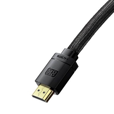 Кабель HDMI-HDMI v2.1 Baseus 8K 60Hz 4K 120Hz 2K 144Hz 48Gbps (CAKGQ-K01) 2m черный для Baseus - фото 2 - id-p169391302