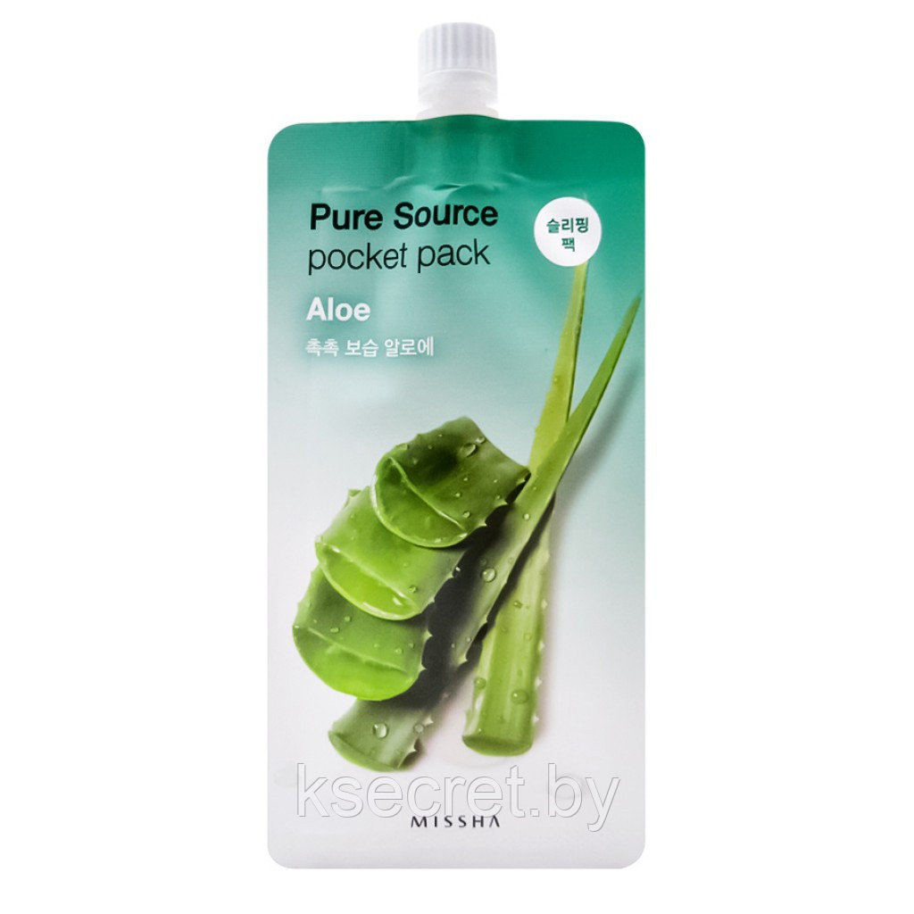 Ночная маска для лица MISSHA Pure Source Pocket Pack (Aloe) 10мл - фото 1 - id-p169394517