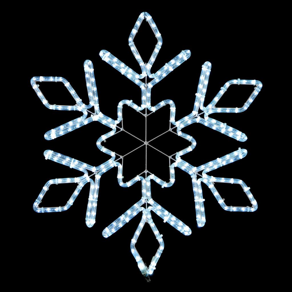 Светодиодная Снежинка Ø1,15м Белая, Дюралайт на Металлическом Каркасе, IP54 - фото 1 - id-p169413742