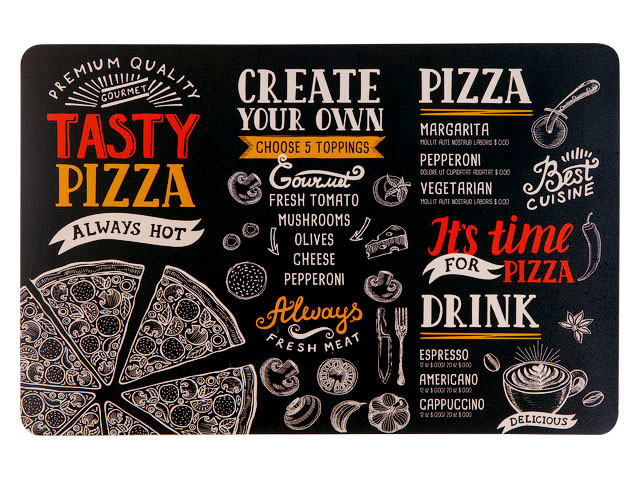 Салфетка сервировочная полипропиленовая "Tasty Pizza", 43.5х28.2 см, PERFECTO LINEA - фото 1 - id-p169433402