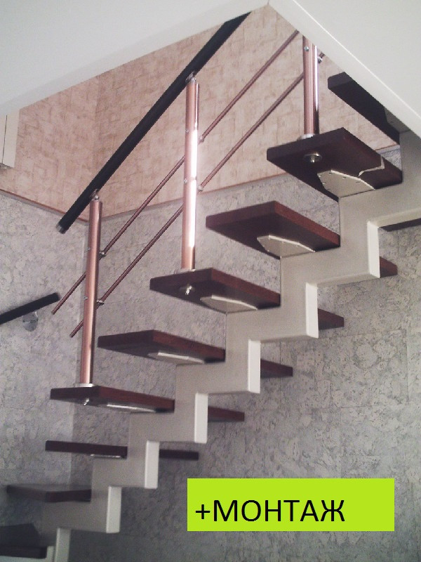 Каркасы лестниц на одинарном ломаном косоуре модель 46